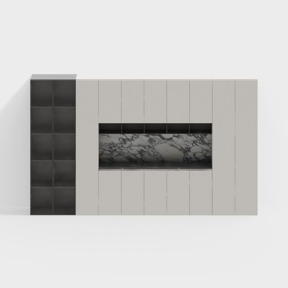 Minimalist Bookshelf 3D model for Modern Interiors