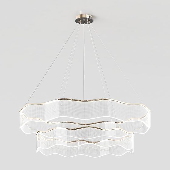 Elegant Low-Poly Chandelier 3D model