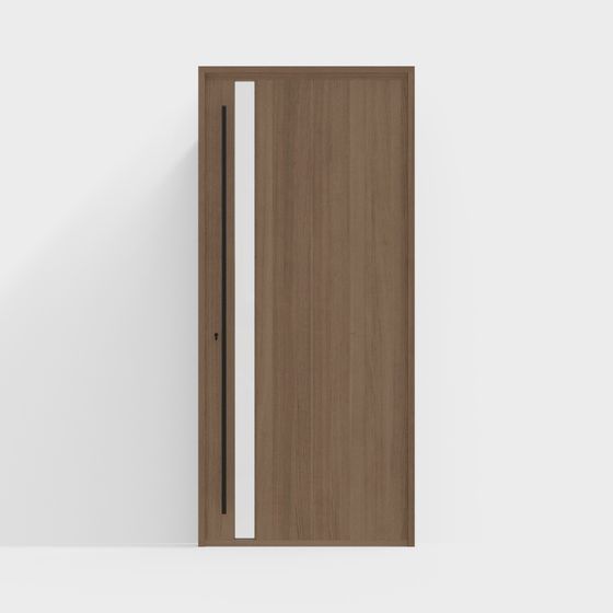 Modern Solid Wood Single Door in Brown