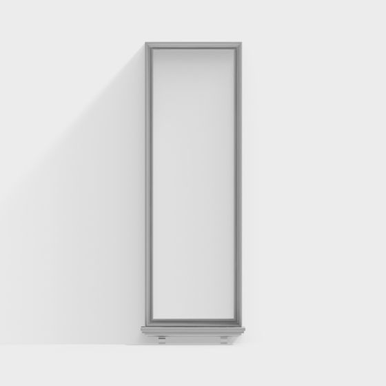 Elegant Window Frame 3D Model in Gray