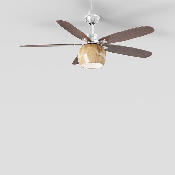 Elegant Low-Poly Ceiling Fan 3D model