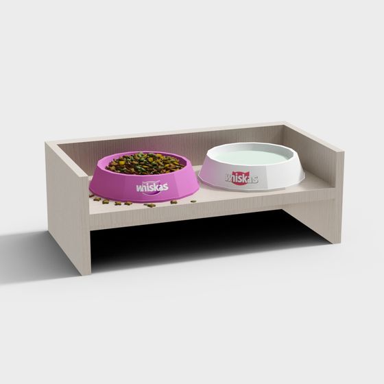 Pet Bowl Stand 3D model for Modern Home Design