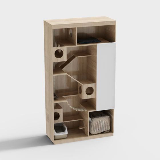 Stylish Cat House 3D model for Modern Interiors