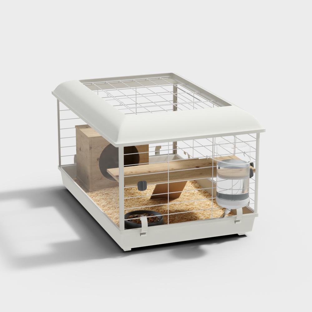 Low-Poly Cute Animal Cage 3D model