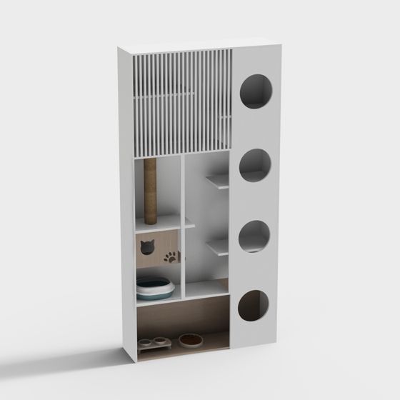 Unique Low-Poly Cat House 3D model for Creative Projects