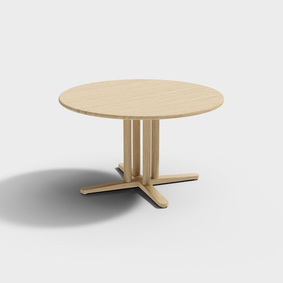 Stylish Low-Polygon Round Table 3D model