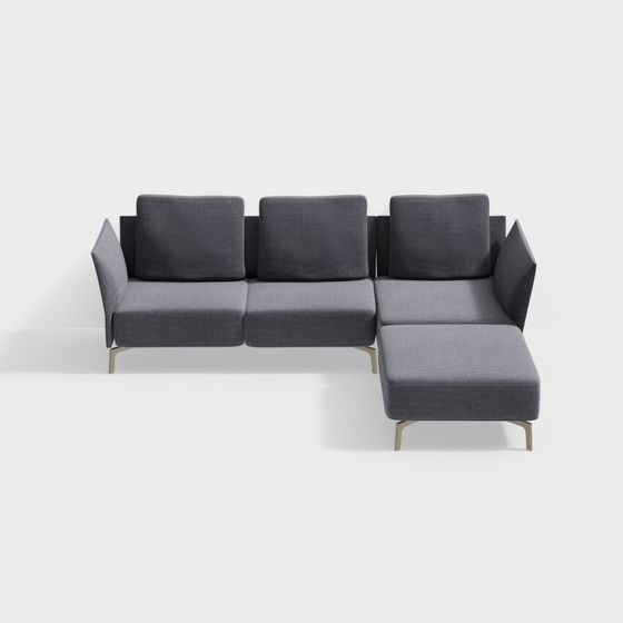 Contemporary 3D Sofa Model for Diverse Spaces