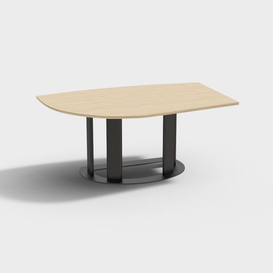 Elegant Semi-Circular Conference Table 3D model