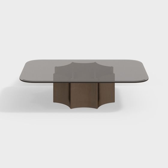 Sleek Glass Coffee Table 3D model