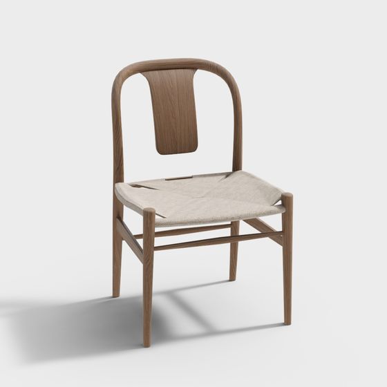 Stylish Scandinavian Dining Chair 3D model