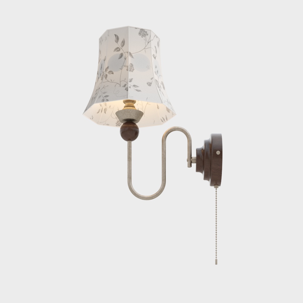 Vintage Wall Light 3D Model – Floral Pattern Design