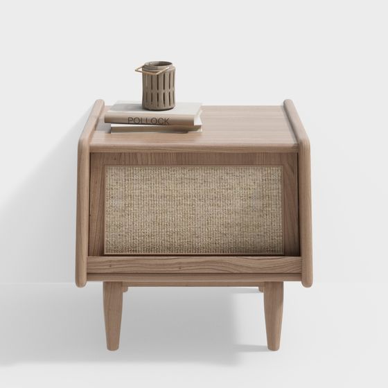 Elegant Low-Poly Nightstand 3D model