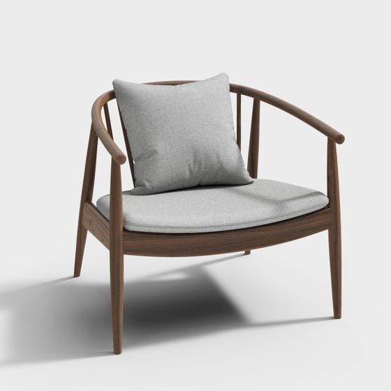 Scandinavian Style Lounge Chair 3D model