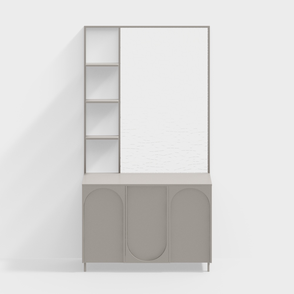 Glass partition cabinet shoe cabinet