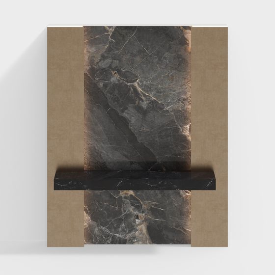 Entrance Stone Partition in Wood Color