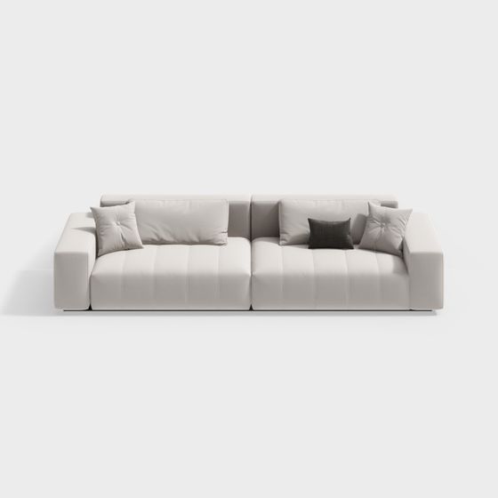 Elegant Low-Poly 3D Sofa Model for Modern Interiors