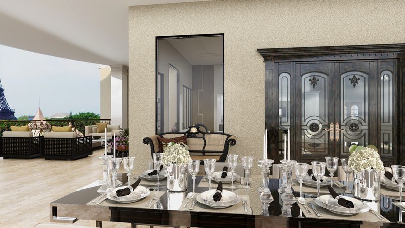 Elegant Dining Area with Outdoor Views