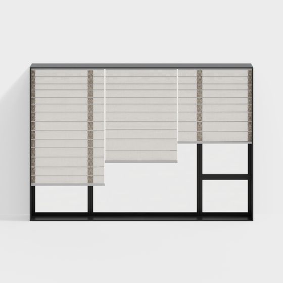 Modern Roller Blinds 3D Model in Black