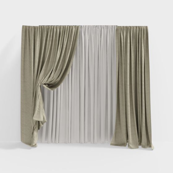 Elegant 3D Curtain Model for Modern Interiors