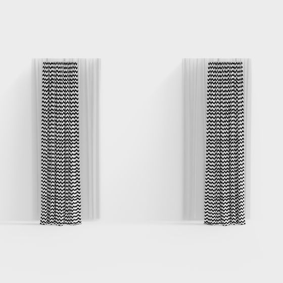 Wavy Curtain 3D Model for Modern Interiors