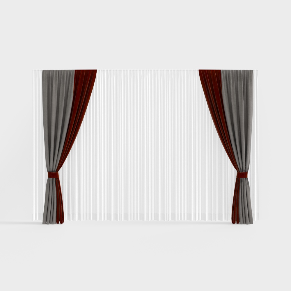 Elegant 3D Curtain Model with Unique Design