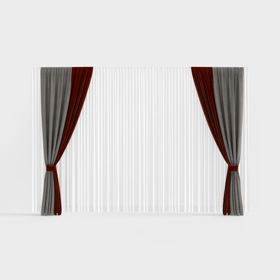 Stylish 3D Curtain Model for Diverse Projects