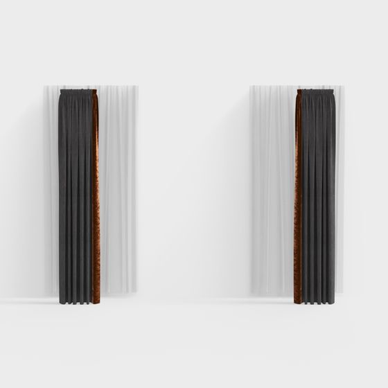 Low Poly Curtain 3D model for Modern Interiors