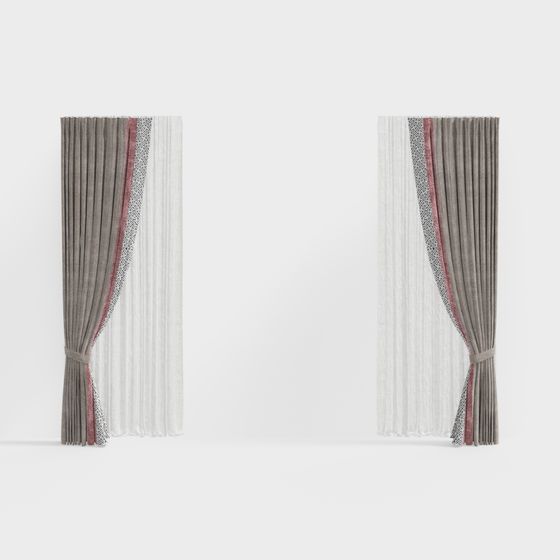 Stylish 3D Curtain Model for Modern Interiors