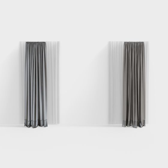 Elegant Modern Drapes 3D model for Homes