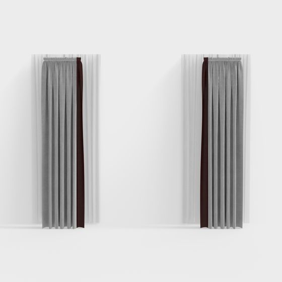 Stylish Low Poly Curtain 3D Model for Interior Spaces