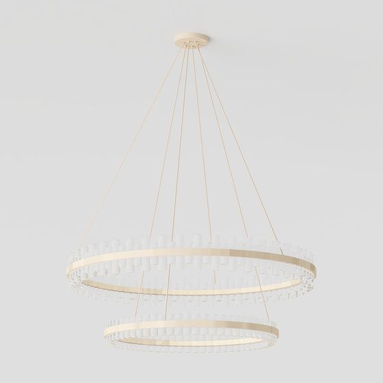 Sleek Low-Poly Chandelier 3D model for Modern Interiors