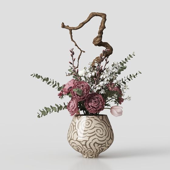 Springtime Vase Low-Poly 3D model for Creative Projects