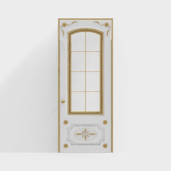 Sophisticated Low-Poly Door 3D model for Interiors