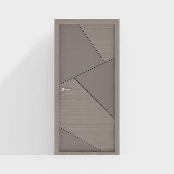 Stylish Low-Poly 3D Door Model with Geometric Design