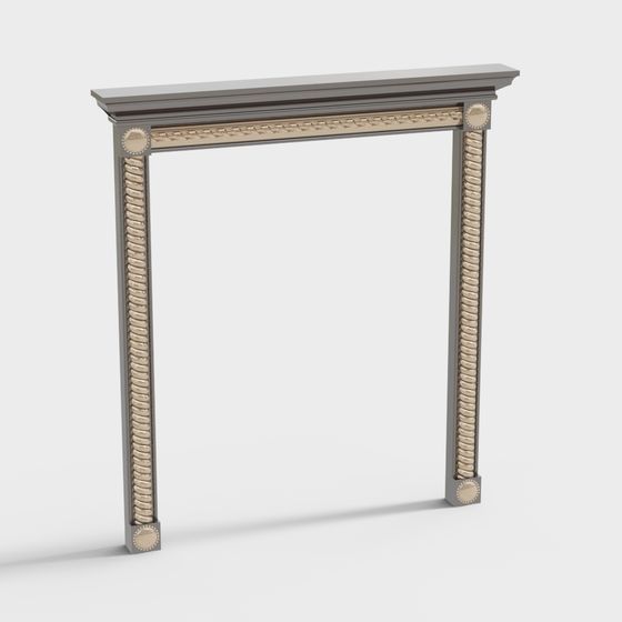 Elegant Fireplace Frame 3D model