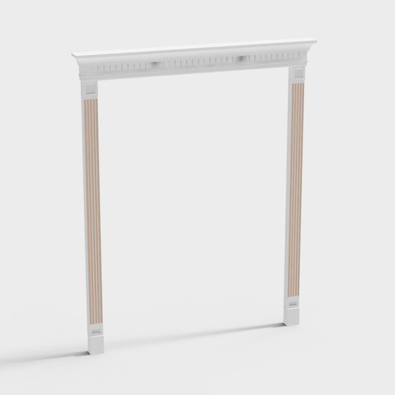 Stylish Roman Column Door Frame 3D model for Design Projects