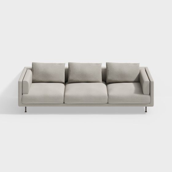 Elegant Minimalist 3D Sofa Model for Modern Interiors