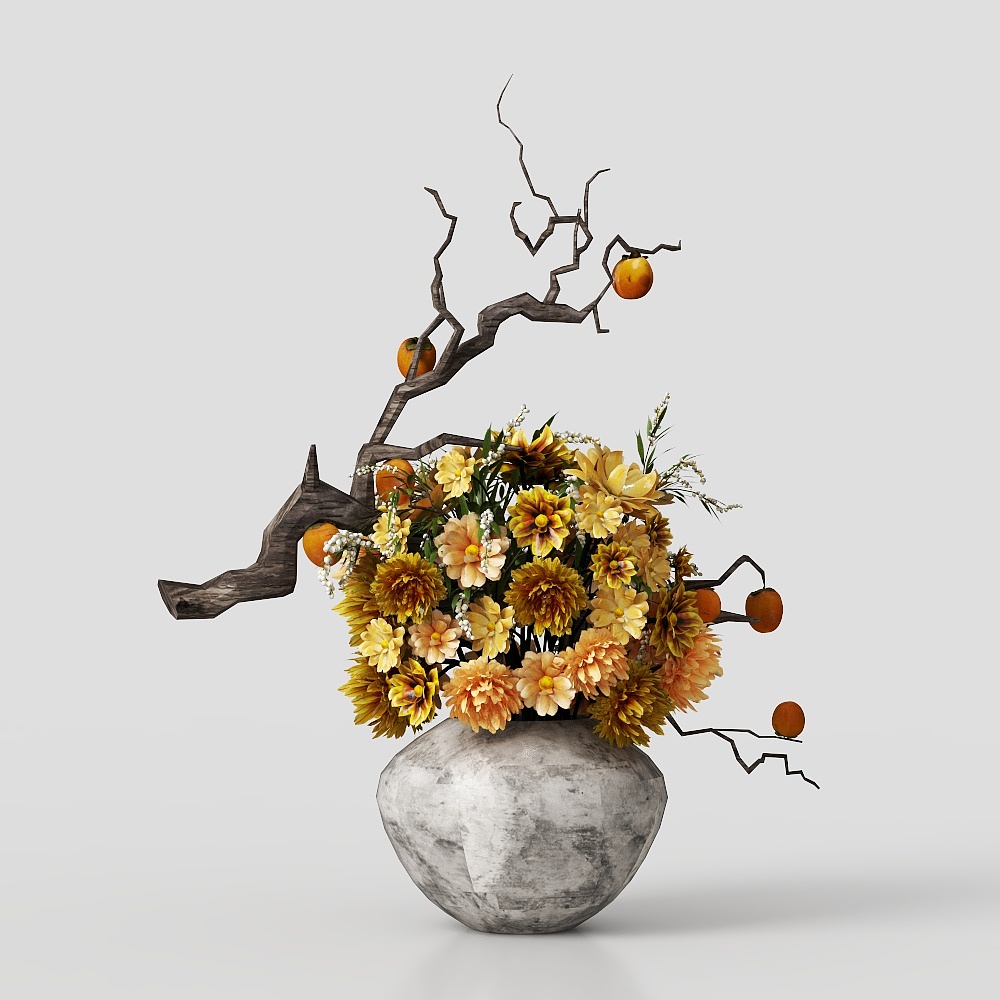 新中式茶室の花の花瓶