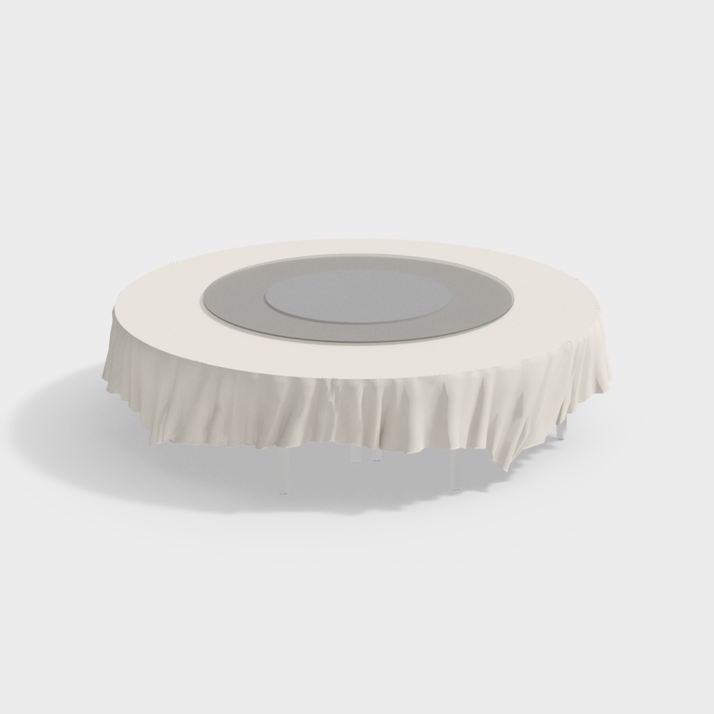 Tavolo da pranzo rotondo - gambe pieghevoli con tovaglia