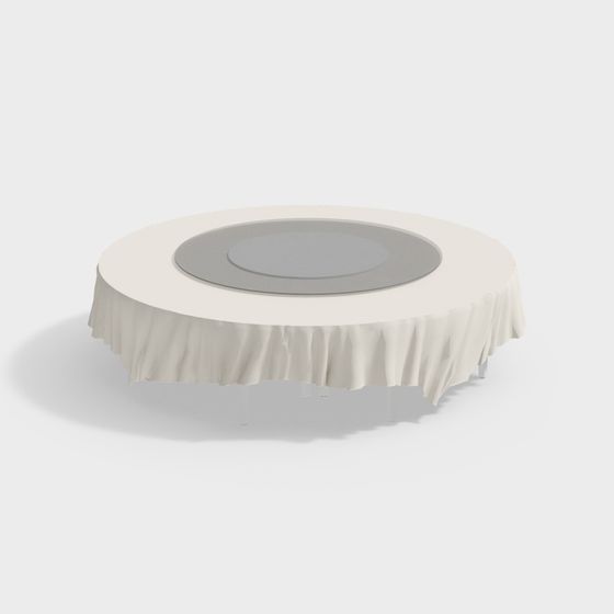 Tavolo da pranzo rotondo - gambe pieghevoli con tovaglia