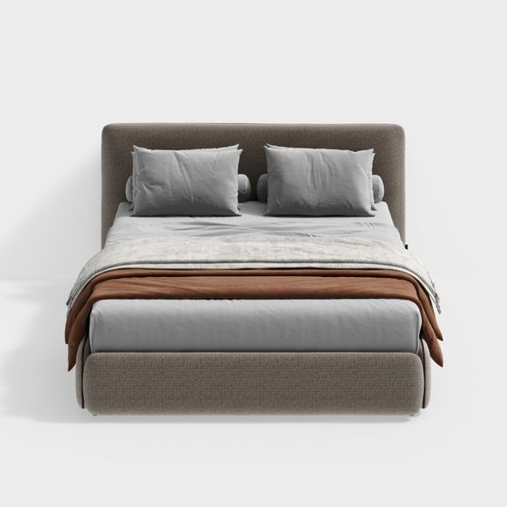 Elegant Low-Poly Bed 3D model for Modern Interiors