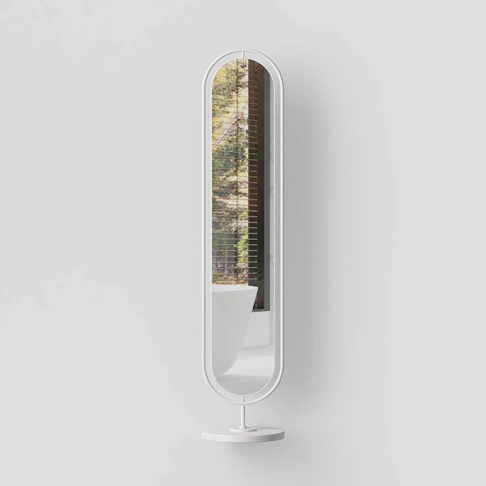 Specchio da trucco bianco a terra moderno
