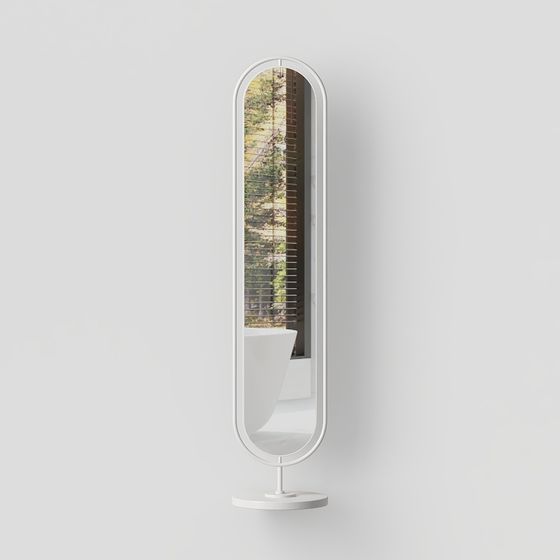 Specchio da trucco bianco a terra moderno