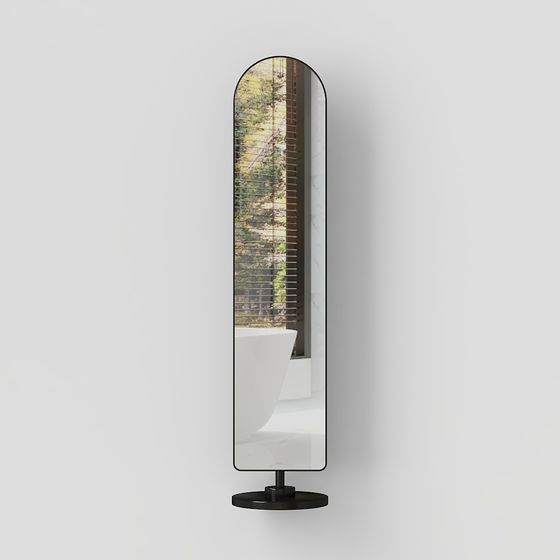 モダンブラックスタンド式ドレッシングミラー