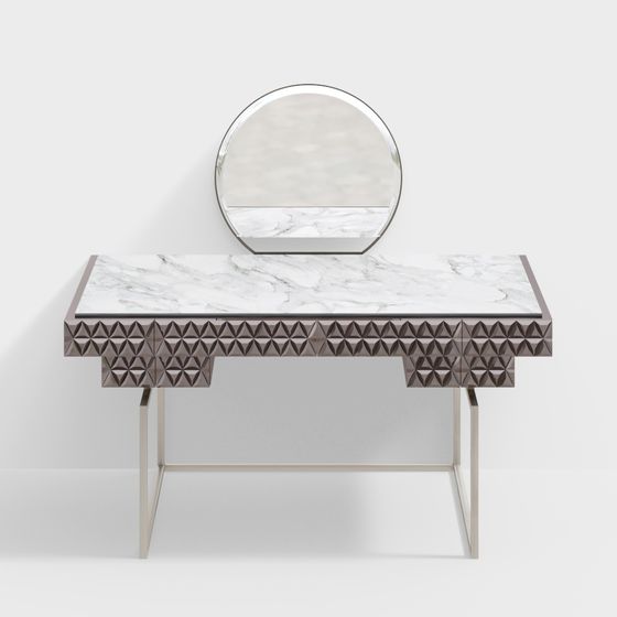 Elegant Marble Vanity Table 3D model