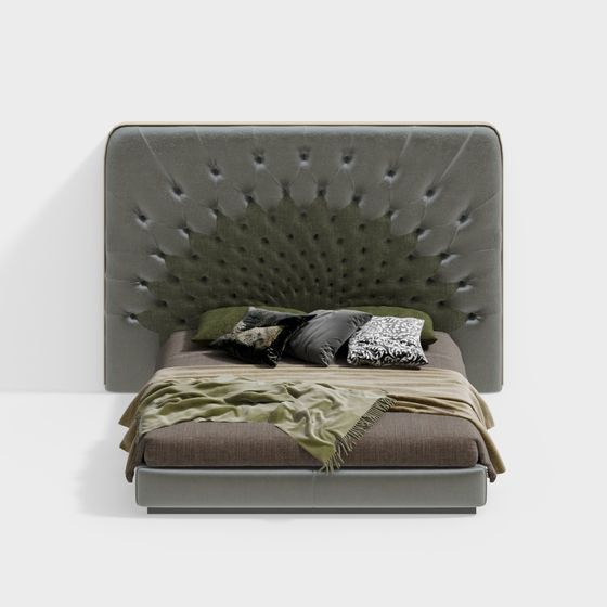 Stylish 3D Bed Model for Contemporary Spaces