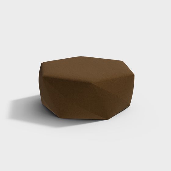 Stylish Hexagonal Ottoman 3D model for Modern Interiors