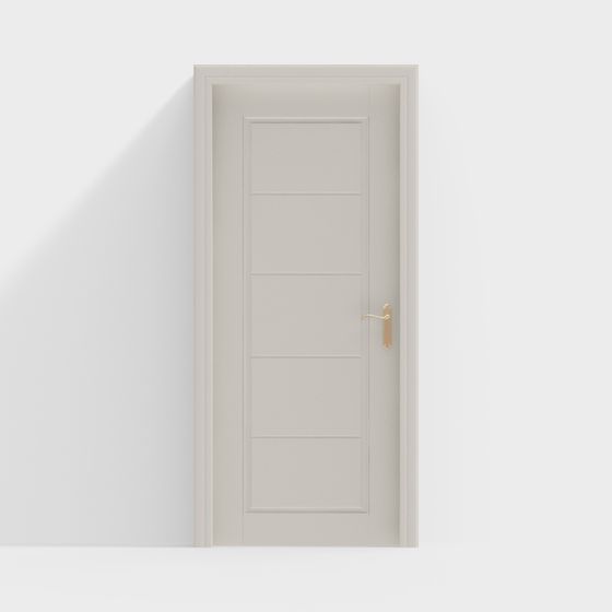 Modern Cream Style Single Door 3D Model in White