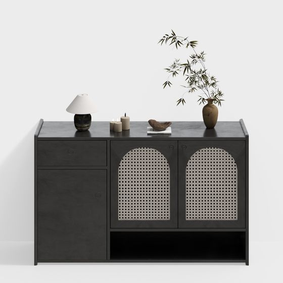 Elegant Arched Cabinet 3D model