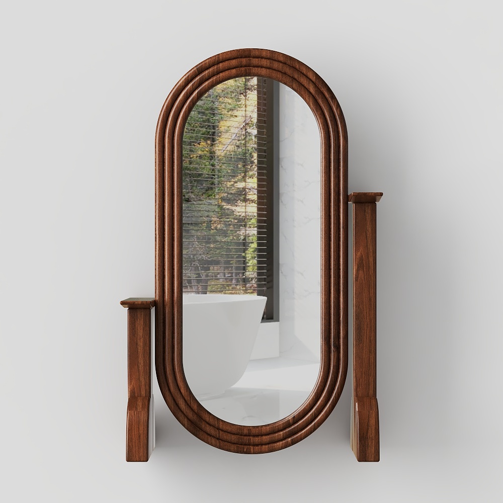 Specchio a Figura Intera in Legno Massello Stile Antico